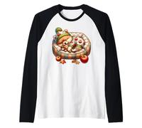 Autumn Vibes Cozy Season Cute Pomeranian Stuff Fall Puppy Camiseta Manga Raglan