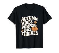 Autumn Vibes Pumpkin Spice Vibes Acción de Gracias Camiseta gráfica económica, Hombre, Negro, S