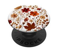 Autumn Wildflower Botanical Burnt Orange Fall Style Look PopSockets PopGrip Adhesivo
