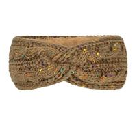 Autumn Winter Fleece Lined Color Dot Headband Knitted Thickened Warm Sports Ear Protection Cover(Khaki)