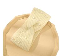 Autumn Winter Turban Bandage For Women Cold-Proof Knitted Hairbands Headband Bandana Pearl Hair Accessories(Color 05)