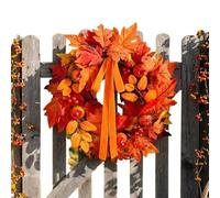 Autumn Wreath 50cm Pumpkin Shape Farmhouse Door Decor For Thanksgiving