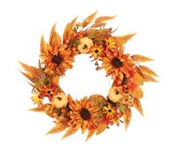 Autumn Wreath Front Door Sunflower Pumpkin with Artificial Harvest Decors