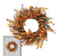 Autumn Wreaths 19.69in Realistic - Rustic Farmhouse Front Door Hanger Fall