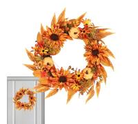 Autumn Wreaths For Front Door, Artificial Sunflower Pumpkin