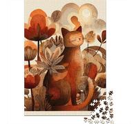 Autumnal Cat Garden Puzzles Imposible,desafío para Adultos Entretenimiento Creativo 1000 Piezas Obra De Arte De Juego De para Adultos Y Niños Mayores De 12 Años 52x38cm/1000pcs