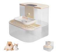 Auveach Fuente para gatos, 4,5 L, silenciosa, inalámbrica, con temporizador, dispensador automático de agua para gatos/perros (calentador de cerámica blanco crema)
