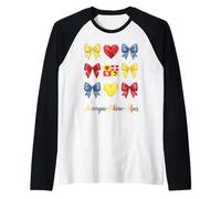 Auvergne Rhône Alpes Coquette Bow Girls Camiseta Manga Raglan