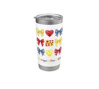 Auvergne Rhône Alpes Coquette Bow Girls Vaso térmico de acero inoxidable de doble pared