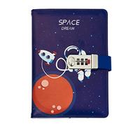 Auvier - Diario juvenil con candado de regalo, 14,5 x 21 cm, 240 páginas a rayas, cuaderno para escribir a partir de 6, 7, 8, 9, 10, 11, 12 años de edad