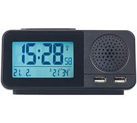 auvisio HOGAR Y Cocina - Inalámbrico Despertador: Reloj Despertador de Radio por Radio, 2 Horas de Alarma, higrómetro y termómetro (Reloj controlado por, con Dos Tiempos Alarma)