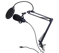 auvisio Micrófono USB de Condensador Profesional con Filtro antipop y Soporte de Mesa