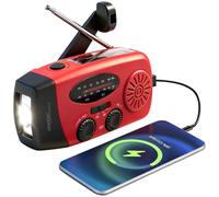 auvisio Radio: Radio de Emergencia de manivela, DOR-810, Linterna, Carga Solar (con manivela, con powerbank, Solar)