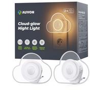 AUVON Nubes luz nocturna infantil con Sensor Movimiento, 2 Unidades Luz Cálida LED con 1-50 lm, Brillo Ajustable para Bebe Dormitorio Infantil, Baño, Cocina, Escalera