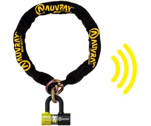 Auvray Xtrem Chain / Mini Alarm, candado de cadena con alarma 120 cm male Negro/Amarillo