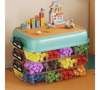 auvstar Cajas Almacenajecon Tapa para Lego,Organizadoras Plastico Juguetes,Apilabletransparente Caja De Clasificación,Puzzles y Bloques De Construcción (3 Cajon Organizador)
