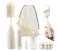 auvstar Cepillo para Biberones,3 En 1 Traje Silicona Cepillo Limpia Botellas,Sin Bpa,Resistente A Los Arañazos Y Duradero,Adecuado para Limpiar Biberones,Chupetes Y Pajitas,Bolsa De Viaje Incluida