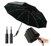 auvstar Paraguas Plegable Resistente a Vientos de Hasta 140 Km/H, Paraguas Resistente al Viento Ultra，UPF 50+, 105 cm, 60 Fibras de Vidrio, Apertura AutomáTica, Revestimiento de Resina (Negro1)