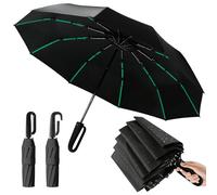auvstar Paraguas Plegable Resistente a Vientos de Hasta 140 Km/H, Paraguas Resistente al Viento Ultra，UPF 50+, 105 cm, 60 Fibras de Vidrio, Apertura AutomáTica, Revestimiento de Resina (Negro2)