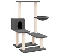 AUVYI Árbol rascador de actividad con columnas rascadoras de sisal, gris oscuro, 47,5 x 60 x 94,5 cm, parque infantil para gatos, con casas, plataformas, torre todo en uno, área de actividad para
