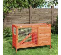 AUVYI Conejera marrón 103 x 44 x 69,5 cm para gallinero, exterior, resistente al invierno, para animales pequeños, jaula para conejos, para exteriores, madera de pino maciza, madera contrachapada
