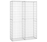 AUVYI Gavión decorativo para jardín, con tapas, 150 x 100 x 30 cm, valla de jardín, pared de gaviones, construcción estable, pared de piedra, gaviones de piedra, cesta de alambre galvanizado