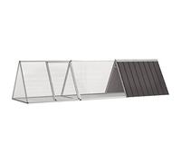 AUVYI Jaula para conejos de 302,5 x 80,5 x 71 cm, color antracita, para conejos, gallinas, recinto para exteriores, para animales pequeños, jaula para conejos, para exteriores, acero galvanizado