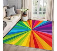AUWUUA Alfombra arcoíris para Dormitorio, 90x160cm, Colorida, con ilusión óptica, Decorativa para Dormitorio, habitación Infantil, balcón, Entrada, Alfombra Suave, Lavable y Antideslizante.