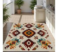 AUWUUA Alfombra Azteca para Dormitorio, 120x230 cm, Estilo suroeste Indio, Lavable, Ideal para Sala de Estar, Comedor o habitación Infantil. También Disponible como Felpudo étnico Tribal geométrico.