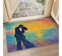 AUWUUA Alfombra de Arte Abstracto Moderno y Colorido, 70 x 180 cm, diseño romántico Bailando Juntos, Lavable, para Interior, Suave, Antideslizante, para Dormitorio, Sala de Estar, sofá, decoración
