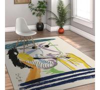 AUWUUA Alfombra de Entrada Lavable con Retrato de Hombre Abstracto de Pablo Picasso, 80 x 150 cm, Color Blanco, Antideslizante, para Pasillo, Cocina, Dormitorio, lavandería, decoración del hogar