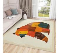 AUWUUA Alfombra de Oso de 250 x 365 cm para habitación Infantil, diseño Abstracto de Animales Salvajes, Lavable y Antideslizante.