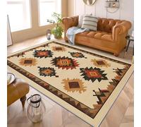 AUWUUA Alfombra Estilo suroeste Azteca, 160 x 350 cm, Estilo Indio Americano, Estilo suroeste, Estilo étnico, Grande, para salón, Dormitorio, de Pelo Corto, Lavable, Antideslizante, Color marrón