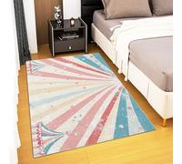 AUWUUA Alfombra Infantil 250 x 365 cm, diseño de Estrellas y Rayas arcoíris, Lavable, Grande, para salón, Dormitorio, guardería y Sala de Juegos, Antideslizante.