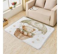 AUWUUA Alfombra Infantil con diseño de Animales (60 x 180 cm), diseño de Globo aerostático de Acuarela, Ideal para habitación de niños y niñas, decoración de Dormitorio, Lavable, Antideslizante