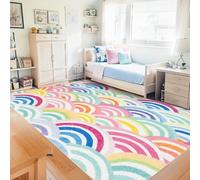 AUWUUA Alfombra Infantil Rainbow de 100 x 200 cm, Colorida, Suave, Lavable, Antideslizante, para Dormitorio de niños y niñas, Sala de Juegos, Aula y habitación Infantil.