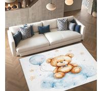 AUWUUA Bonita Alfombra Infantil de Oso de Peluche de 230 x 260 cm con Estrellas y Nubes, Lavable, Antideslizante, Decorativa, para Dormitorio Infantil, Sala de Estar y habitación de niños.