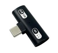 Aux Cord Adapter USB C Charger Splitter - PD 60W Fast Charging HiFi Audio