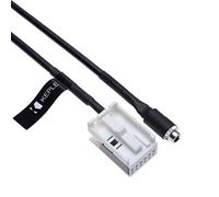 AUX hembra de audio Adaptador para teleférico compatible con BMW E60 E63 E64 E65 E66 E81 E82 E87 E88 E90 E91 E92 E93 Reproductor de CD Navegador Nav 12 pines Cargador Transmisor Cable Extensión | 1.5m