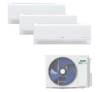 Aux Multi Split Aire acondicionado Set 36000 BTU (10,5 kW) Unidad exterior + 3 x 12000 BTU (3,5 kW cada uno) Dispositivo de pared WiFi R32 Blanco Mate