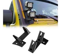 Auxbeam 2PCS Dual A-Pillar Led Light Brackets Lower Windshield Hinge Mounting Brackets for Offroad Light Bar LED Pods Work Lights Compatible with Jeep Wrangler JK 2DR/4DR 2007-2017