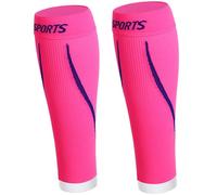 AUXDIQ 1 par Mangas de compresión para pantorrillas Deportivas para Hombres y Mujeres Rosa