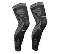 AUXDIQ 1 par Mangas de Pierna Compresión Longitud Completa Antideslizante Transpirable Calentadores de Piernas para Correr Baloncesto Ciclismo Fútbol Deporte Negro