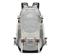 AUXDIQ 50L Mochila de Senderismo Ligera Mochila Trekking Mujer Hombre para Viajes Excursiones Acampadas Montaña (Gris Claro)