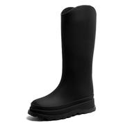 AUXDIQ Donna Stivali Da Pioggia A Metà Polpaccio Scarpe Da Giardino Leggere E Impermeabili Negro 40 EU Negro 40 EU
