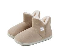 AUXDIQ Zapatillas de Estar por Casa Invierno Hombre Mujer Cálido Pantuflas Botas Interior Antideslizante Beige 43/44 EU