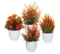 Auxemuen 4 packs Small Faux Orange Plants Potted Interior Decoration