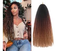 Auxemuen Marley Twist Braiding Hair Marley Twist Hairs Long Cuban Hair Marleys Afro Kinky Curly Twists Faux Locs Crochet Synthetic Crochet Trenzas Hair Extensions (1B/30/27, 18 pulgadas (paquete de 6