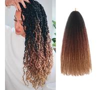 Auxemuen Marley Twist Braiding Hair Marley Twist Hairs Long Cuban Hair Marleys Afro Kinky Curly Twists Faux Locs Crochet Synthetic Crochet Trenzas Hair Extensions (1B/30/27, 14 pulgadas (paquete de 6