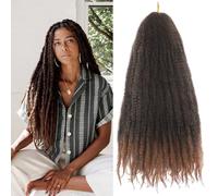 Auxemuen Marley Twist Braiding Hair Marley Twist Hairs Long Cuban Hair Marleys Afro Kinky Curly Twists Faux Locs Crochet Sintético Crochet Trenzas Hair Extensiones (T30#, 24 pulgadas (paquete de 6))